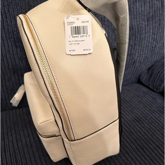 Authentic Coach Medium Court Backpack NWT White Pebble Leather - Picture 6 of 14